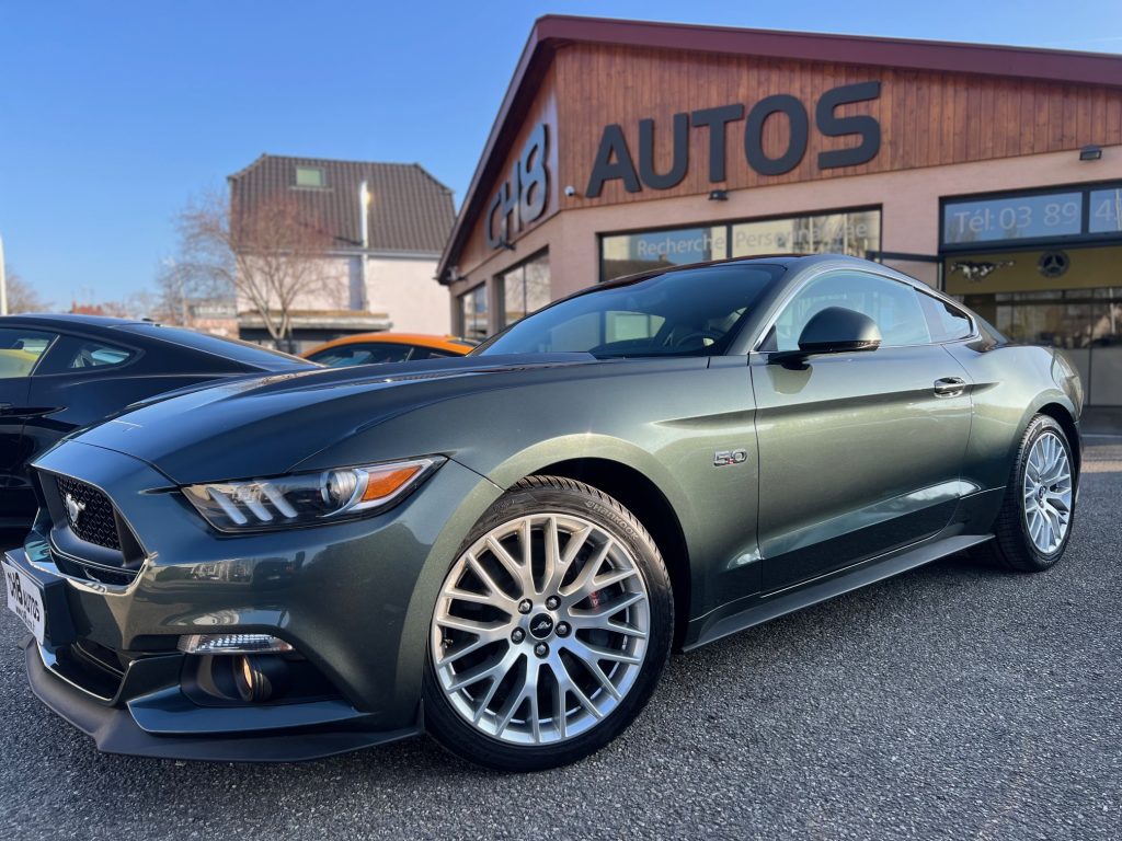 FORD MUSTANG V8 5.0 GT FASTBACK *DISPO ET VISIBLE SUR NOTRE PARC* BOITE AUTO COUPE PACK PREMIUM MAMBA GREEN 40900 €
