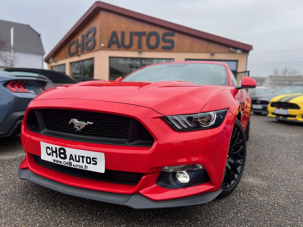 Ford mustang v8 5.0 gt fastback rouge pack premium *visible et disponible sur notre parc* 40900eur