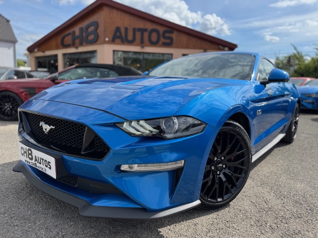 Ford mustang v8 5.0 fastback phase 2 450 ch din bleu velocity * disponible et visible sur notre parc* 44900 eur