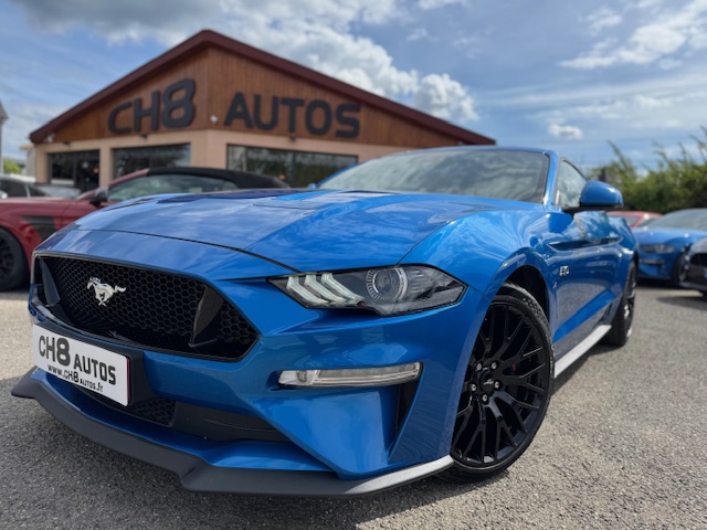 Ford mustang v8 5.0 fastback phase 2 450 ch din bleu velocity * disponible et visible sur notre parc* 44900 eur