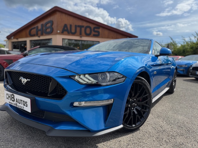 Ford mustang v8 5.0 fastback phase 2 450 ch din bleu velocity * disponible et visible sur notre parc* 44900 eur