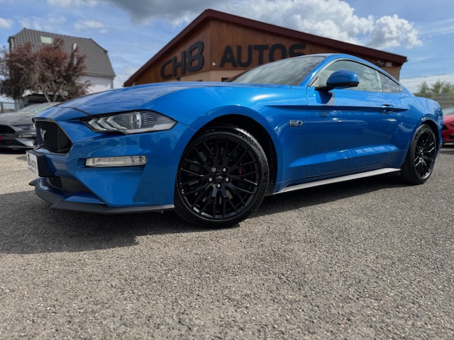 Ford mustang v8 5.0 fastback phase 2 450 ch din bleu velocity * disponible et visible sur notre parc* 44900 eur